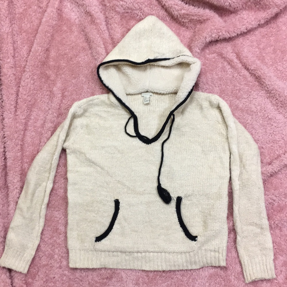Hooded White Forever 21 Sweater
